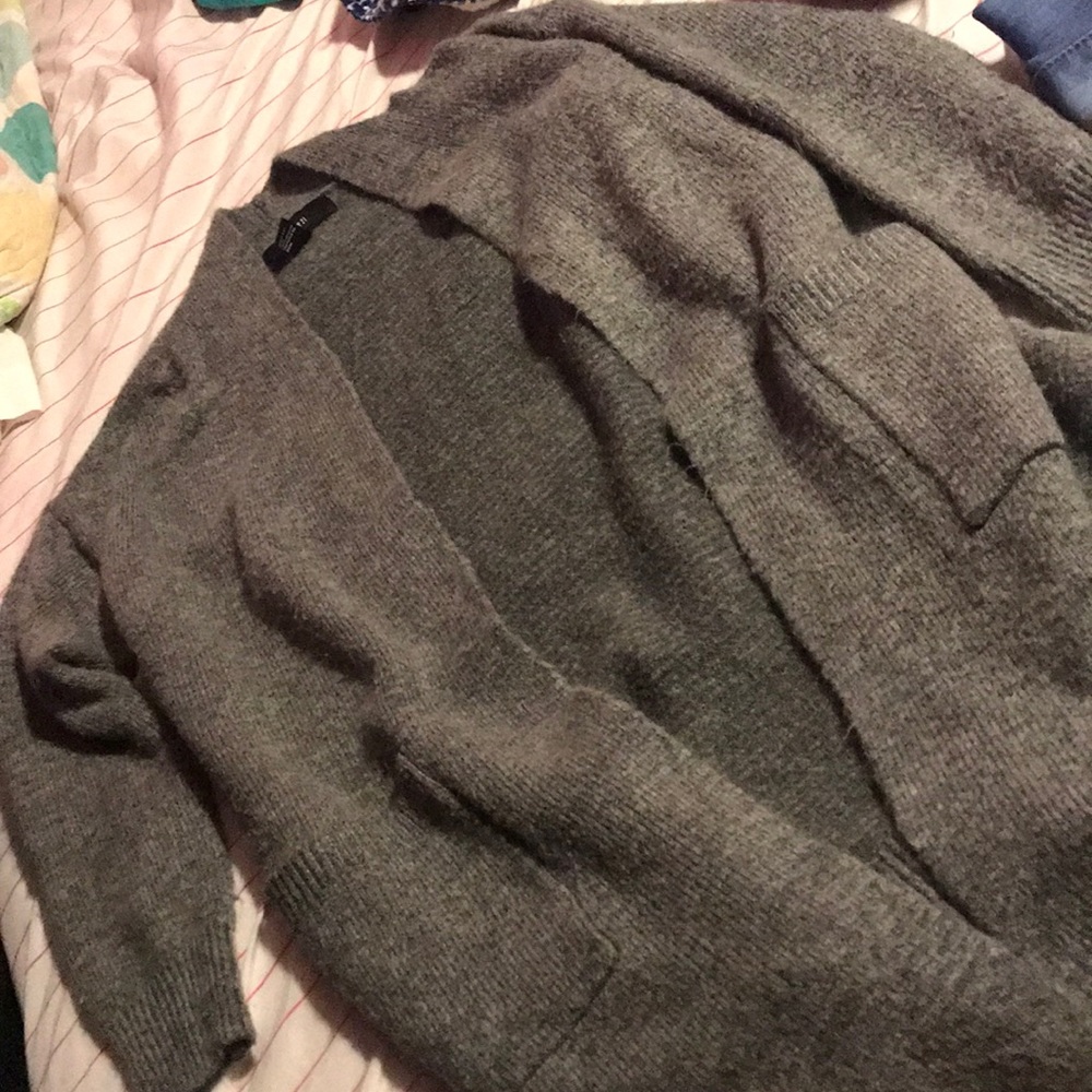 Gray cardigan